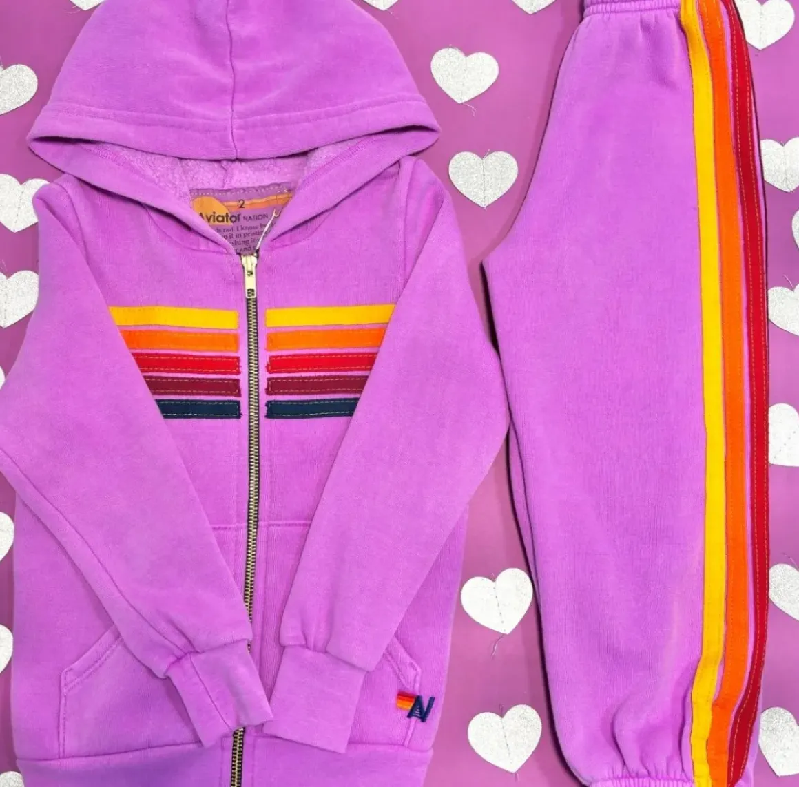 5 STRIPE ZIP UP HOODIE