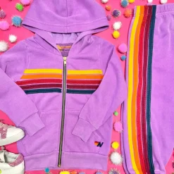 5 STRIPE ZIP UP HOODIE