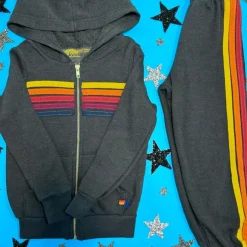 5 STRIPE ZIP UP HOODIE