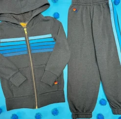 5 STRIPE ZIP UP HOODIE