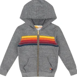 5 STRIPE ZIP UP HOODIE