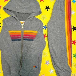 5 STRIPE ZIP UP HOODIE