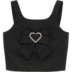 ADEANA HEART JACQUARD TOP WITH BOW