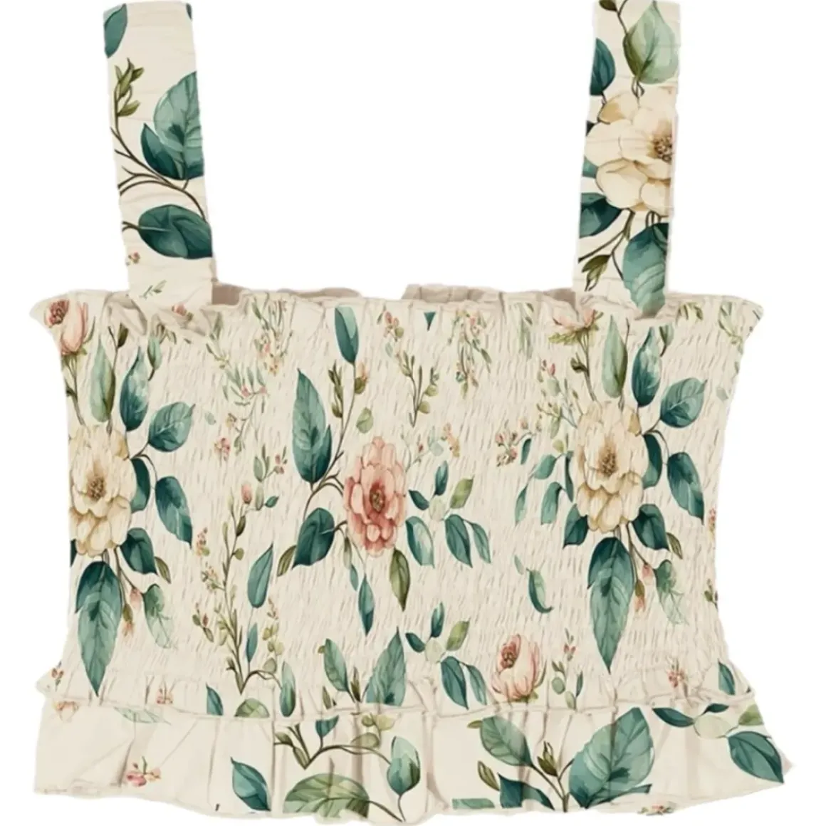 ADELINE FLORAL SMOCKED TOP