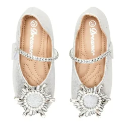 ALAIA ROUND CRYSTAL METALLIC SHOES