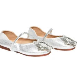 ALAIA ROUND CRYSTAL METALLIC SHOES