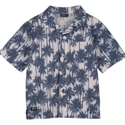 ALL OVER PALMS BUTTON DOWN TOP