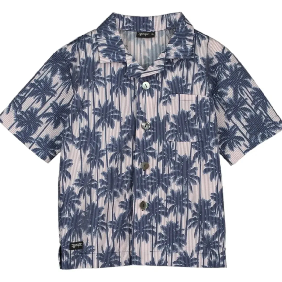 ALL OVER PALMS BUTTON DOWN TOP