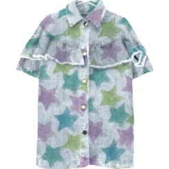 ALL OVER STARS DENIM DRESS