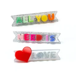ALL YOU NEED IS LOVE ALLIGATOR CLIPS