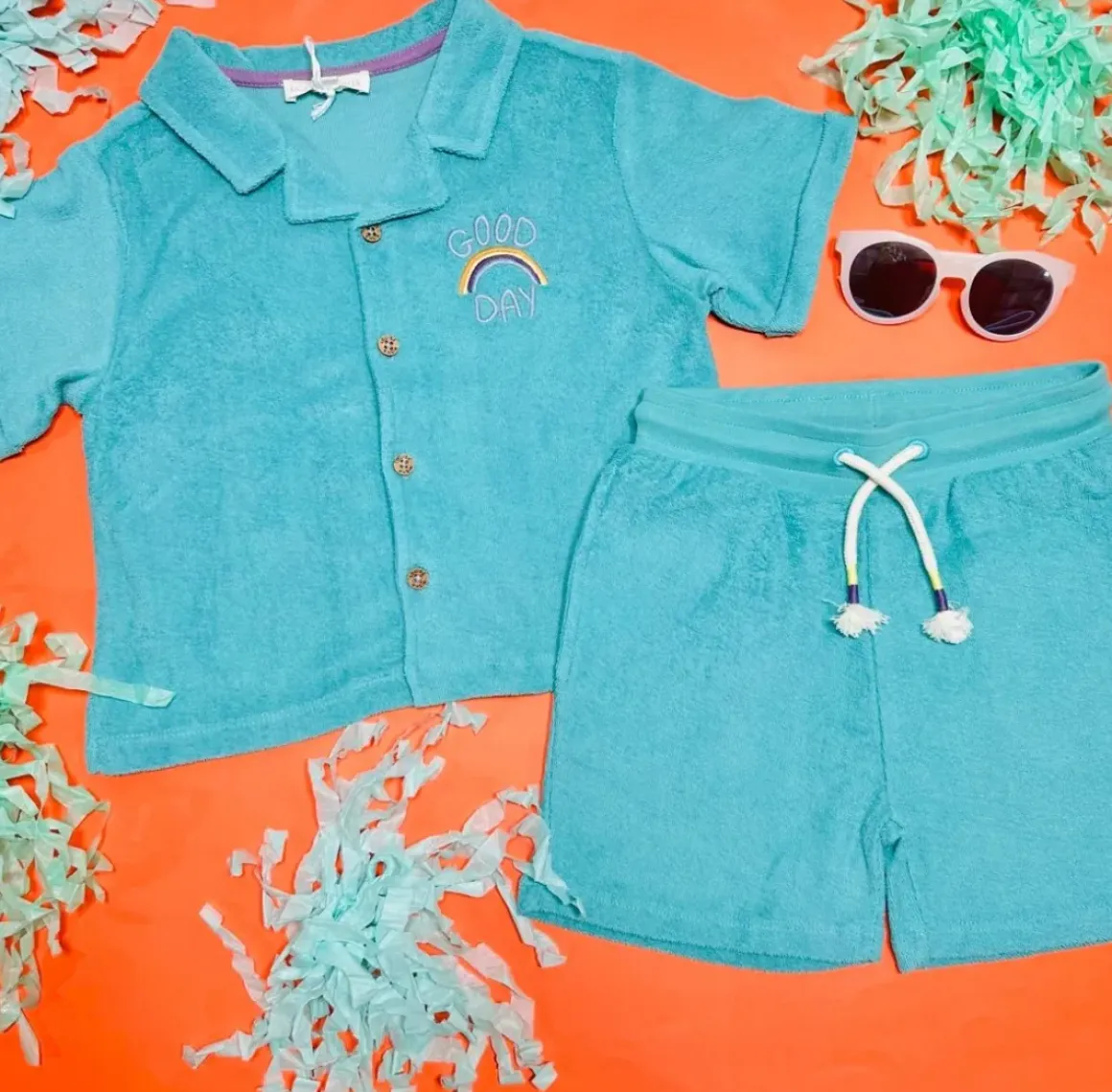 ALOV TERRY BUTTON DOWN TOP