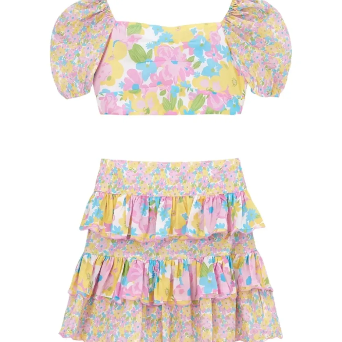 AMELIA PUFF SLEEVE TOP AND SKIRT SET