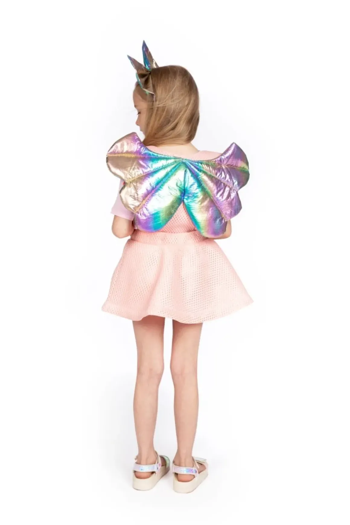 ANGEL GIRL RAINBOW WINGS DRESS W/ REMOVABLE STRAPS