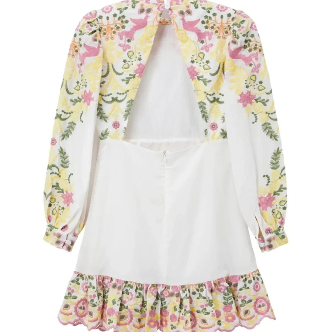 ARIELLE EMBROIDERED OPEN BACK DRESS