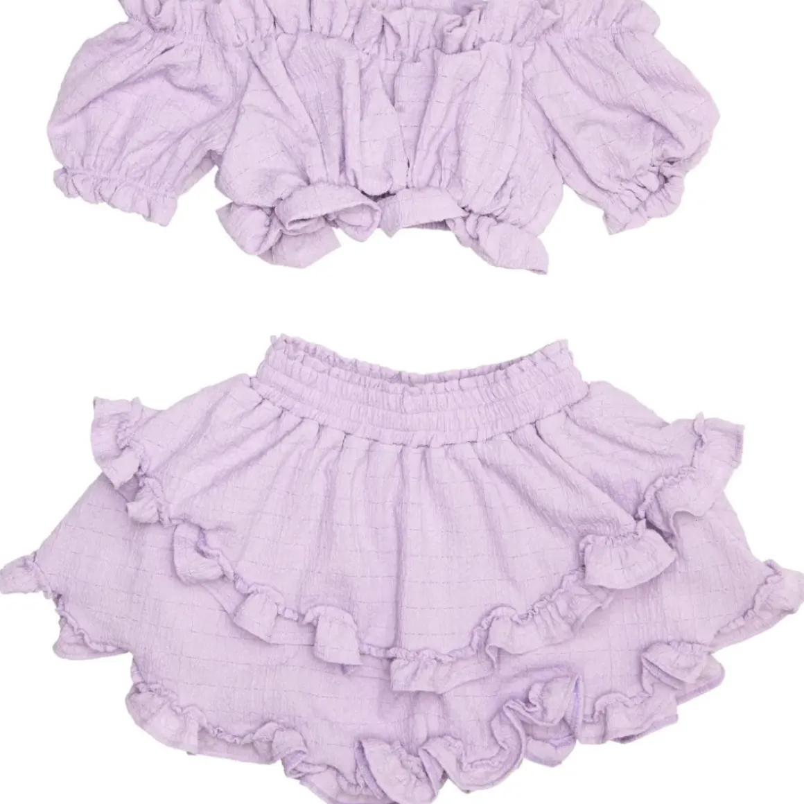 AURORA OFF THE SHOULDER TOP AND RUFFLE SKIRT SET