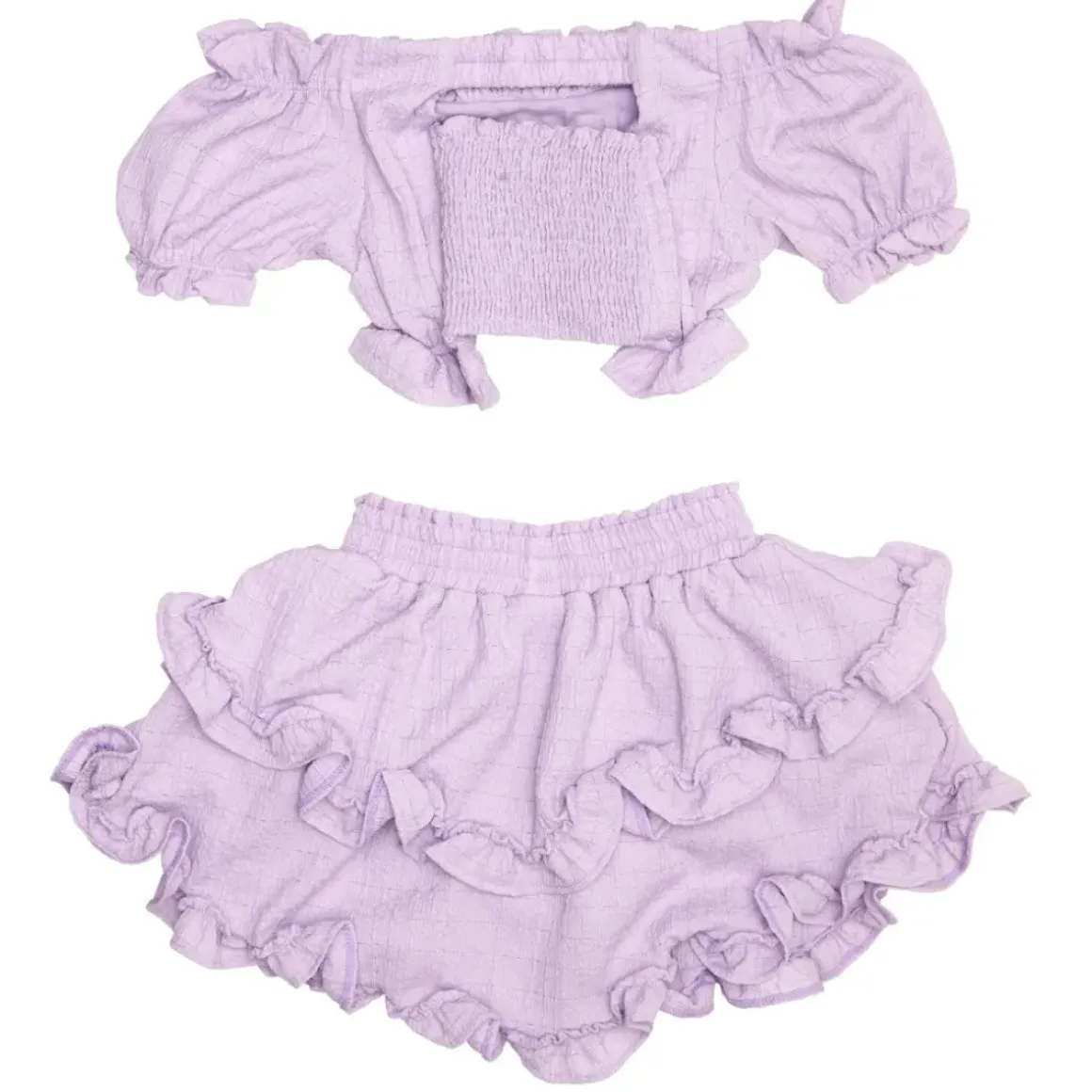 AURORA OFF THE SHOULDER TOP AND RUFFLE SKIRT SET