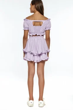 AURORA OFF THE SHOULDER TOP AND RUFFLE SKIRT SET