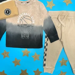 BASKETBALL  DIP DYE  LONG SLEEVE TSHIRT