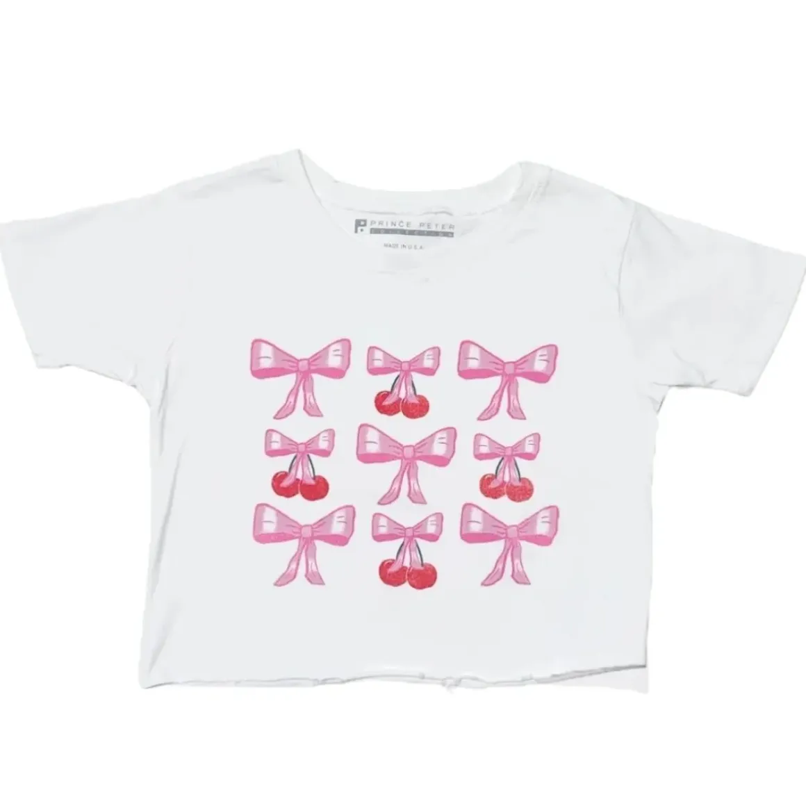 BOWS & CHERRIES CROP TSHIRT