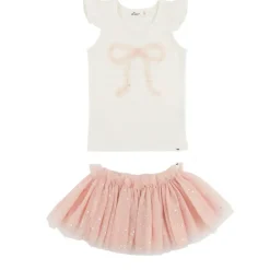BOWS TANK TOP AND TUTU SPARKLE SKIRT SET