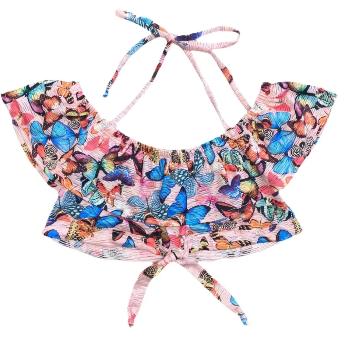 BUTTERFLY RUFFLE CROP TOP