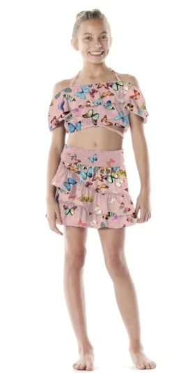 BUTTERFLY RUFFLE CROP TOP