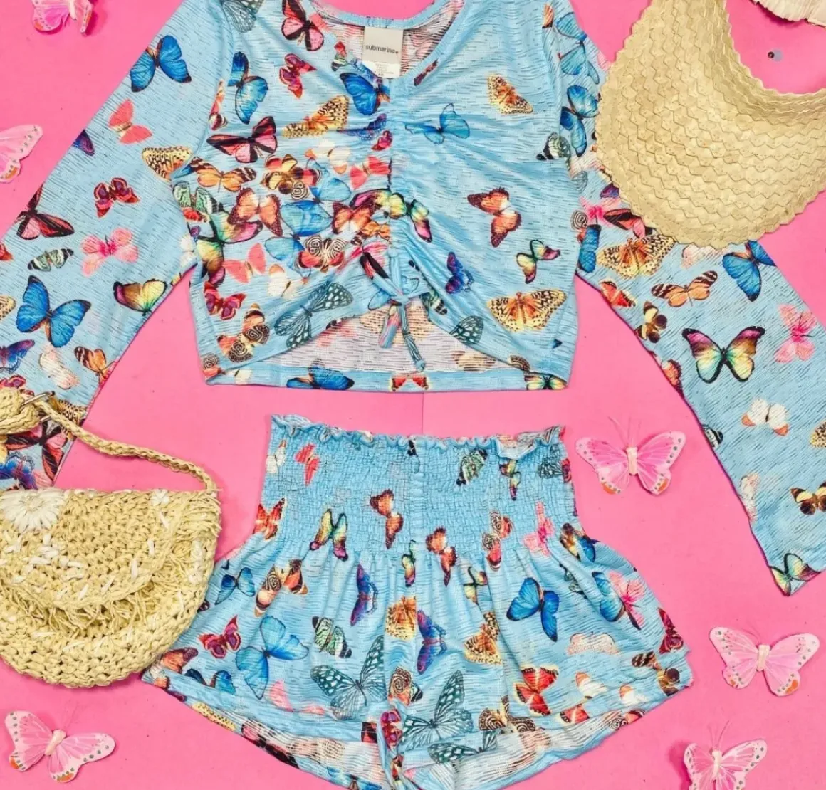 BUTTERFLY TIE CROP TOP