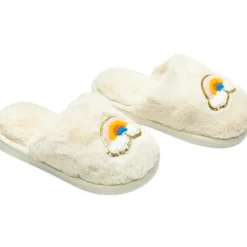 CALI RAINBOW FUZZY SLIPPERS