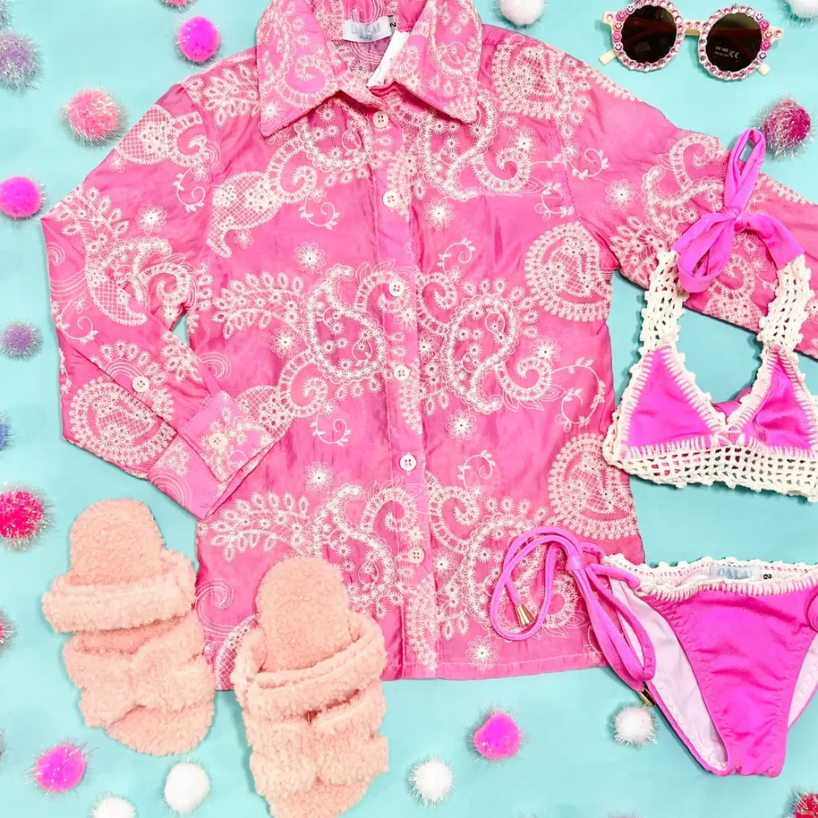 CALLIE PAISLEY OVERSIZED BUTTON DOWN TOP/COVERUP
