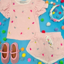 CANDY BEAR TOP AND SHORTS SET