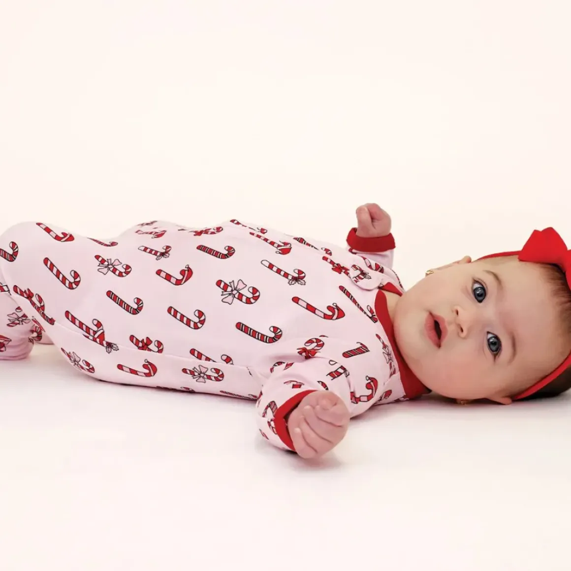 CANDY CANES ZIP FOOTIE
