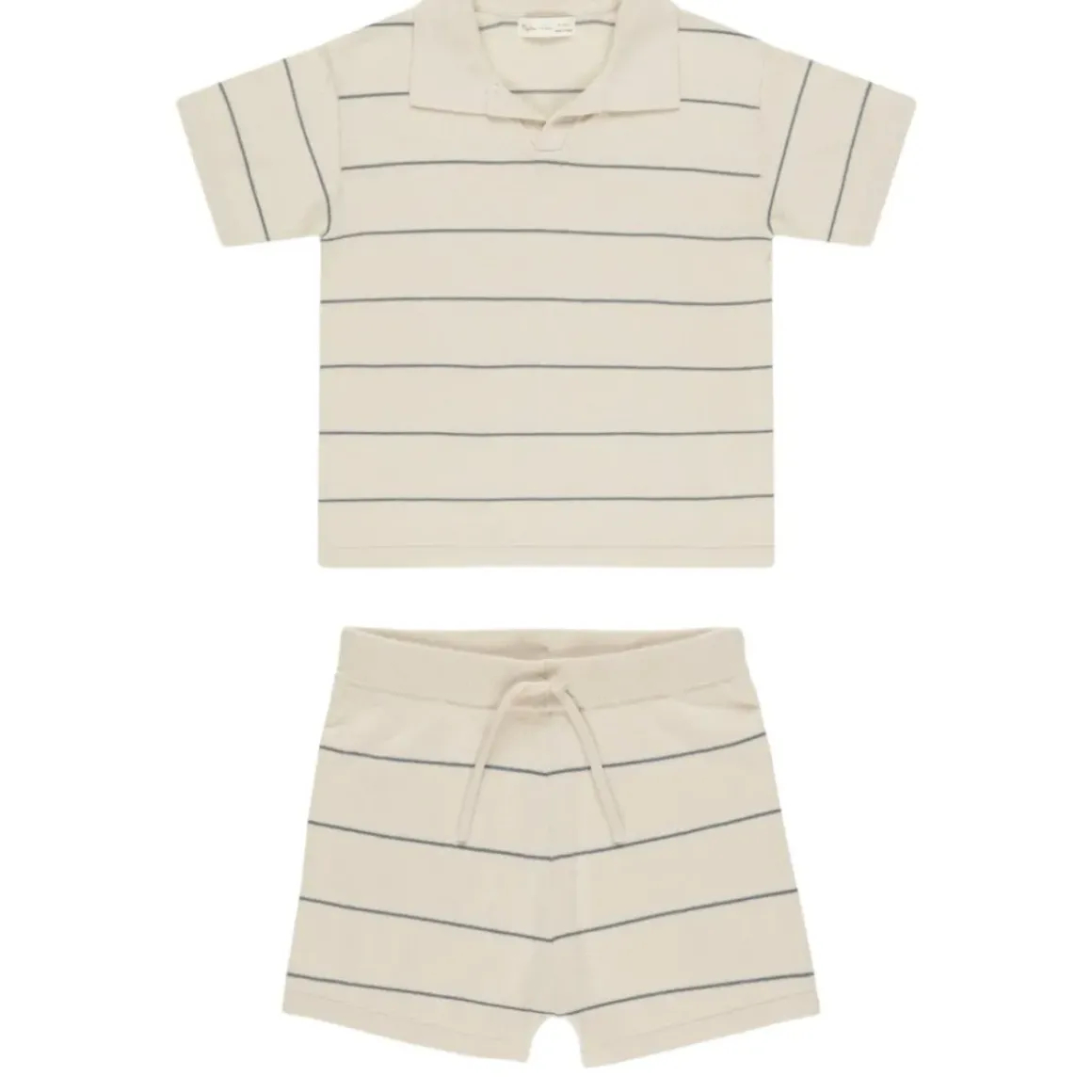 CHANDLER STRIPE KNIT POLO AND SHORTS SET