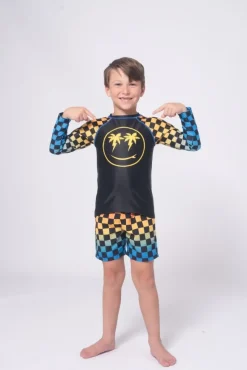 CHCKERED SWIM TRUNKS