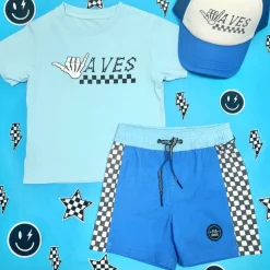 CHECK MATE CHECKERED SWIM TRUNKS