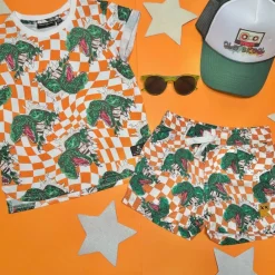 CHECKERED DINO TSHIRT