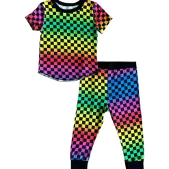 CHECKERED SHORT SLEEVE PJS (UNISEX)
