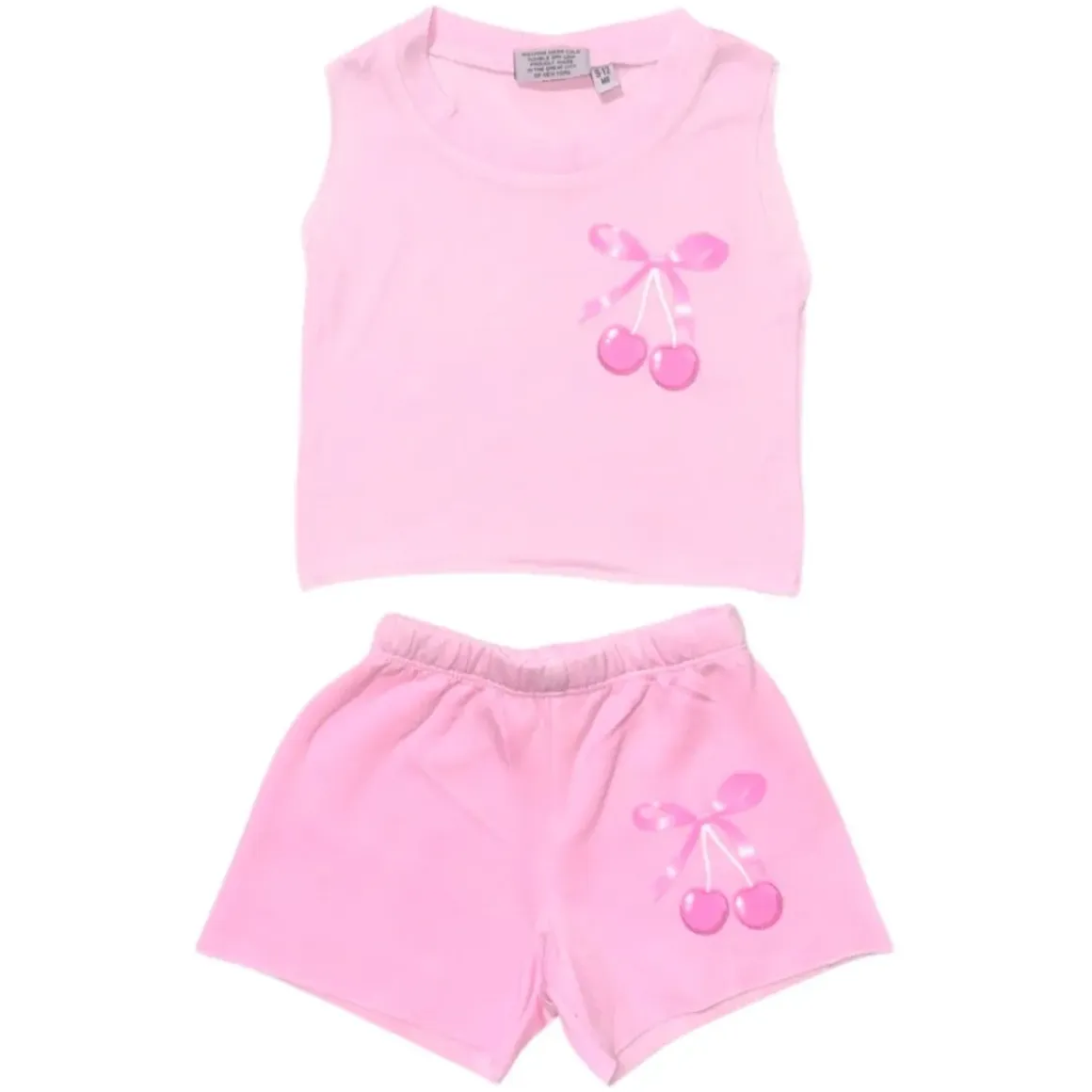 CHERRIES AND BOW TANK TOP AND SHORTS SET