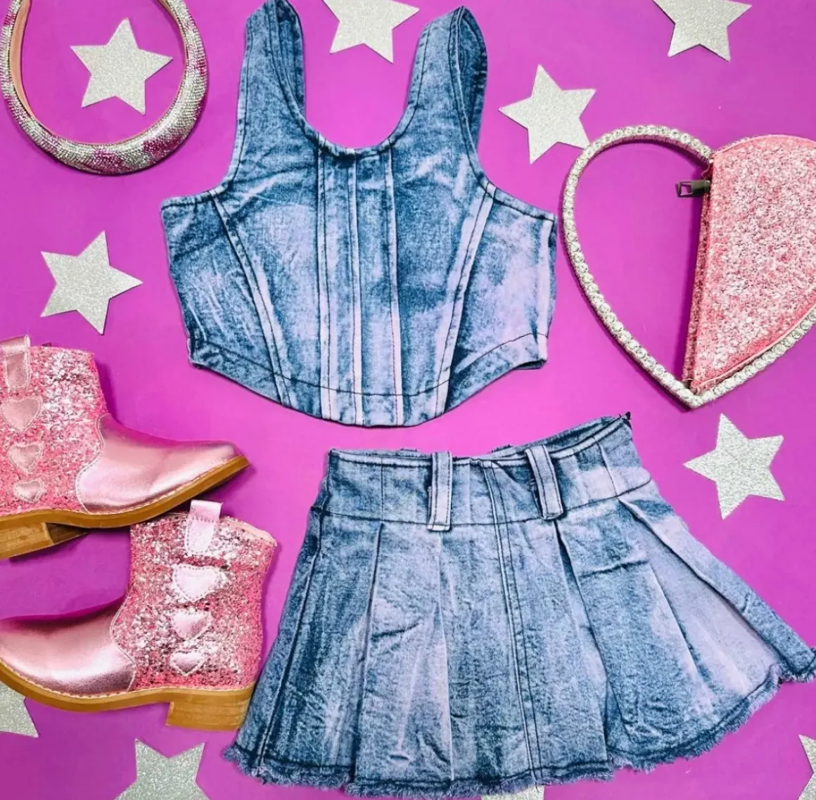 COLORED DENIM TANK TOP