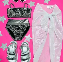 CROC EMBOSSED TWO PIECE BANDEAU BIKINI