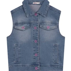 CROCHET HEART DENIM VEST