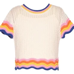 CROCHET SCALLOP SHORT SLEEVE TOP