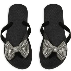 CRYSTAL BOW FLIP FLOP SANDALS