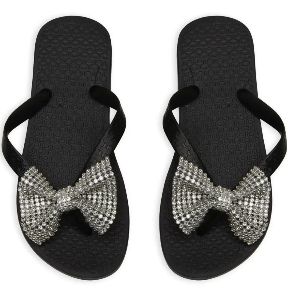 CRYSTAL BOW FLIP FLOP SANDALS