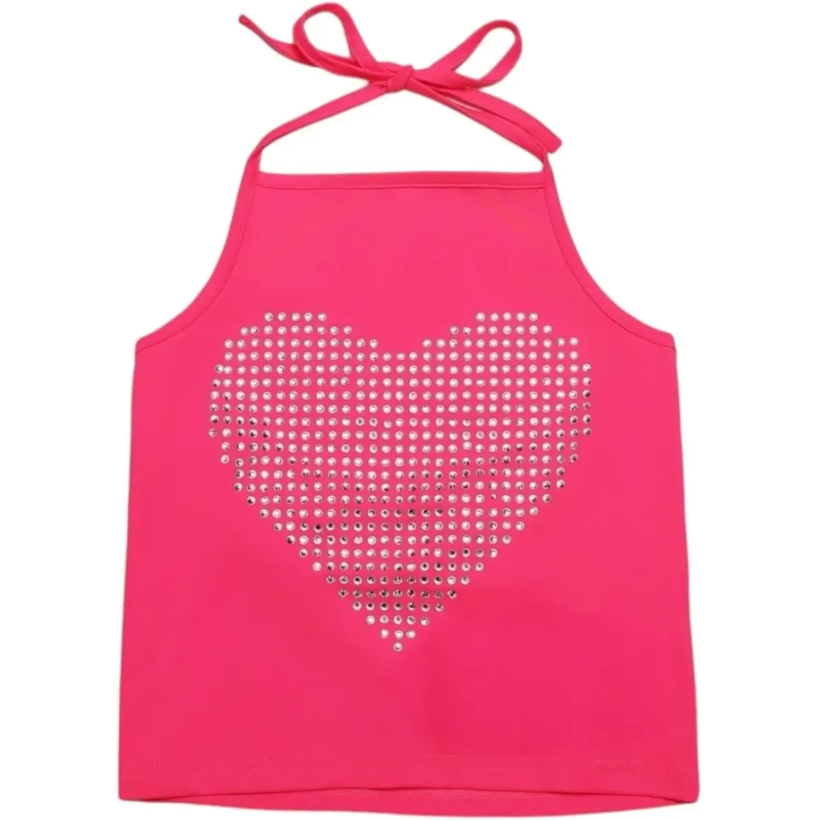 CRYSTAL HEART HALTER TOP