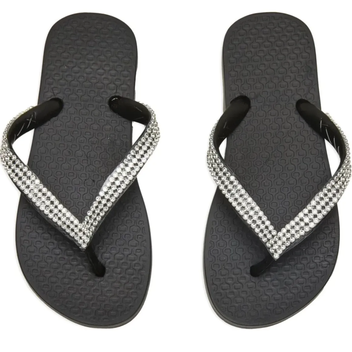 CRYSTAL STONE FLIP FLOP SANDALS