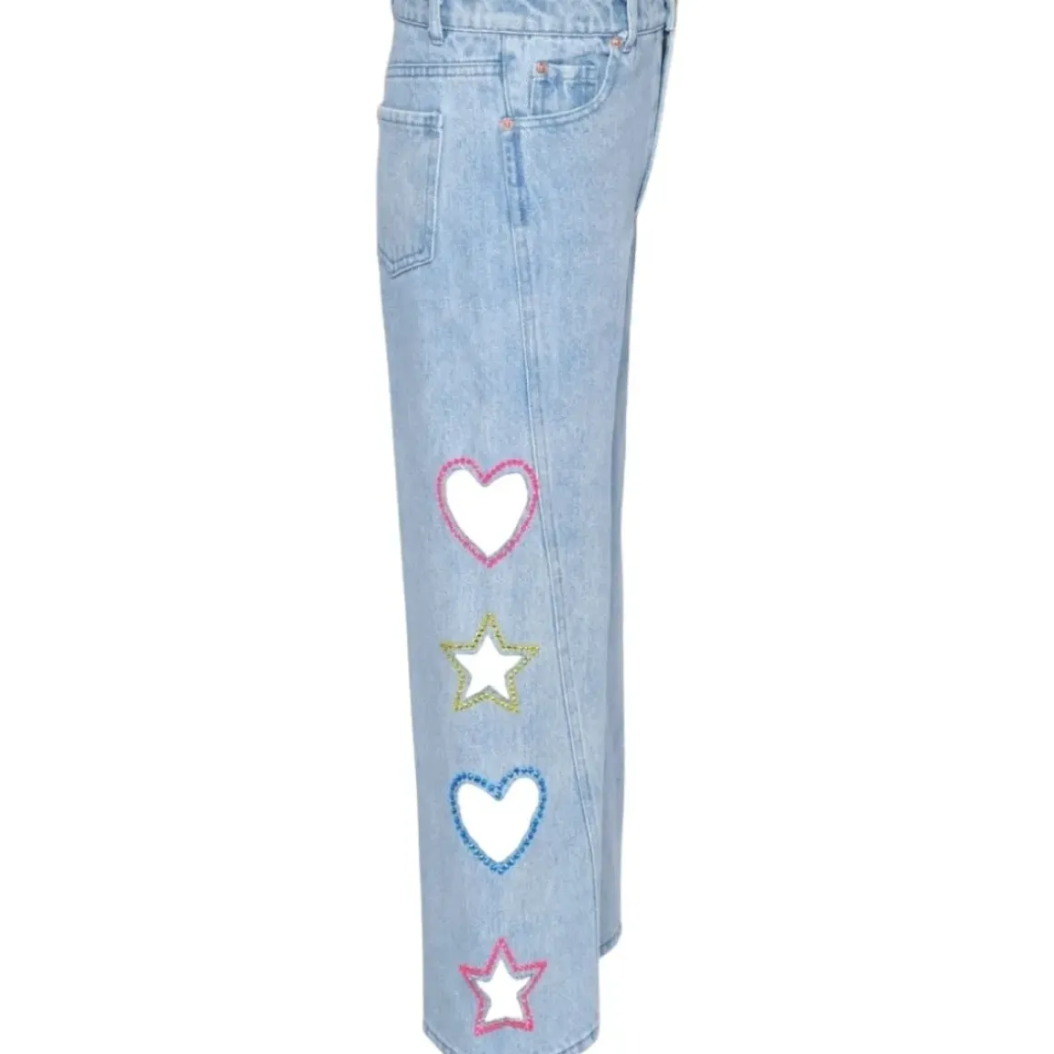 CUTOUT WIDE LEG JEANS