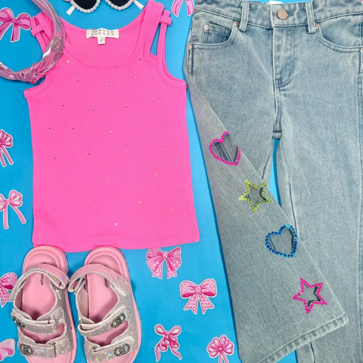 CUTOUT WIDE LEG JEANS