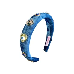 DENIM HEART EYES HEADBAND