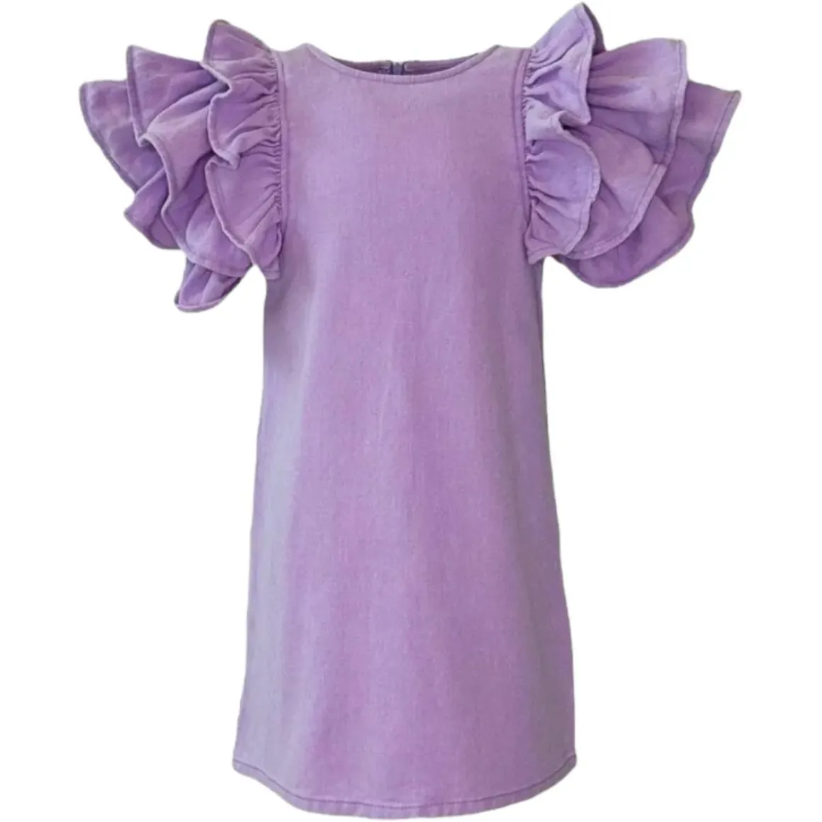 DENIM RUFFLE DRESS