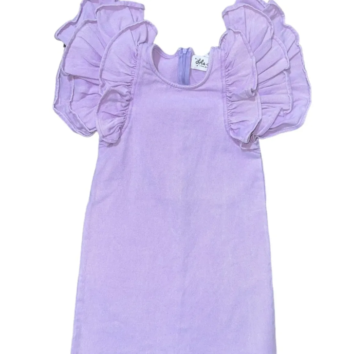 DENIM RUFFLE DRESS